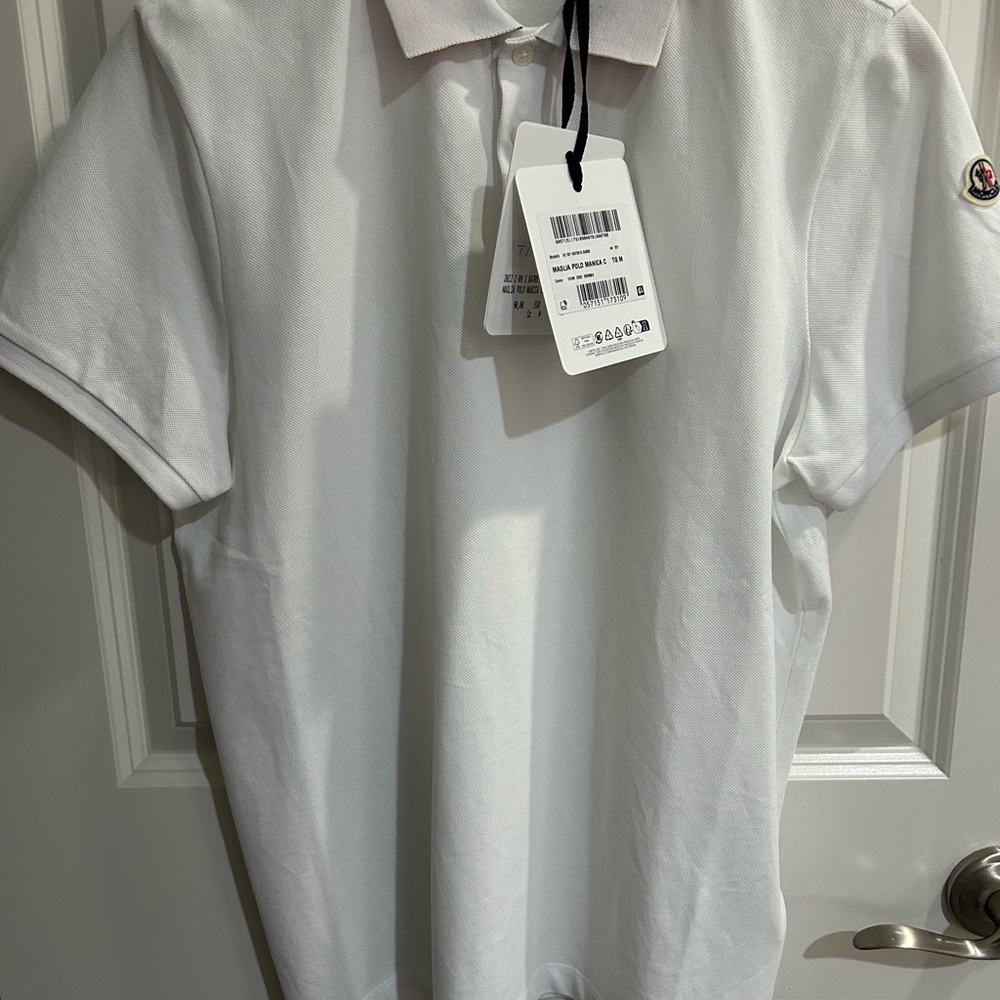 Moncler Classic White Polo Shirt